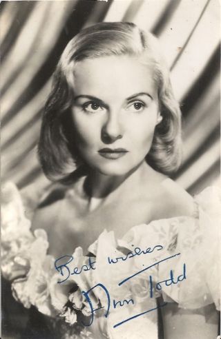 F17410d Ann Todd Signed Inscribed Vintage Photo
