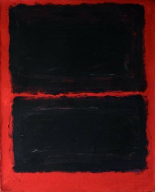 Vintage Abstract Canvas Signed On The Back Mark Rothko,  Modern Old 20th Century