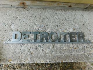 Vintage Large Detroiter Mobile Home Emblem Name Plate