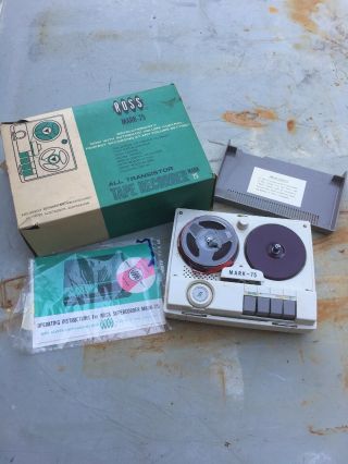 Vintage Ross Mark - 75 Transistor Tape Recorder Reel To Reel -