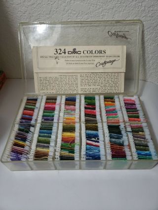 Dmc " Craftways " Vtg? 300,  6 - Strand Embroidery Floss Colors In Case.