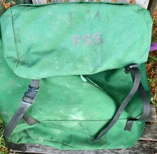 Fss Vintage Forest Service Green Packsack Field Bag Backpack Helena Industries