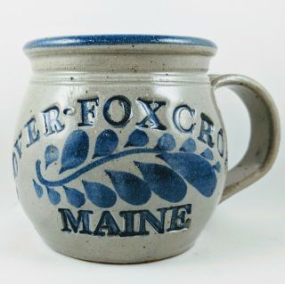 Vintage Salt Glazed Stoneware Pottery Mug Dover Foxcroft Maine 1990 