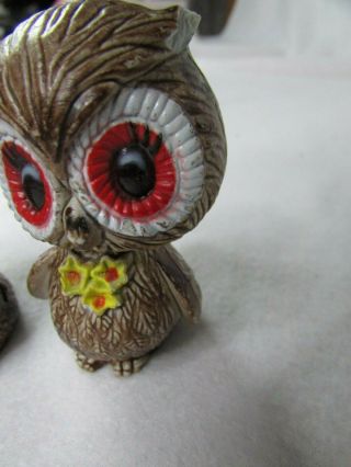 Vintage Adorable Ceramic Owl Salt and Pepper Shaker Figurines 3 inch 3