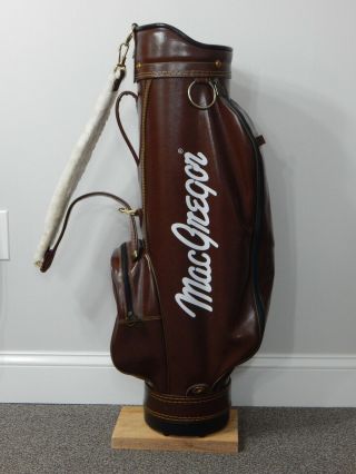 Vintage Macgregor Brown Vinyl Golf Club Cart Bag