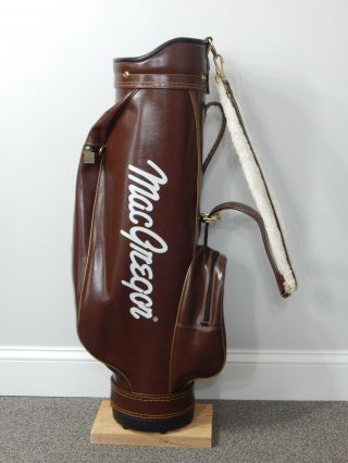 VINTAGE MacGregor Brown Vinyl Golf Club Cart Bag 3