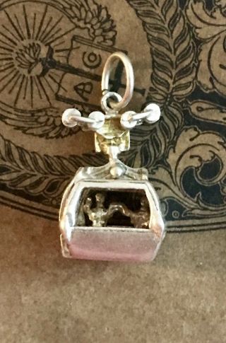 Vintage sterling silver Steamboat Springs Colorado Gondola MOVABLE charm 2