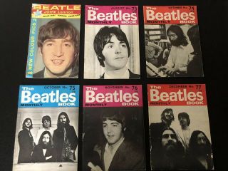 Six Vintage " The Beatles Monthly Book " 1969 And John Lennon Pop Pics