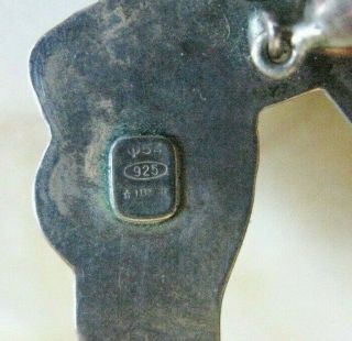 Large Vintage 925 Sterling Silver Italian Milanese Earrings Signed 1338 MI 2