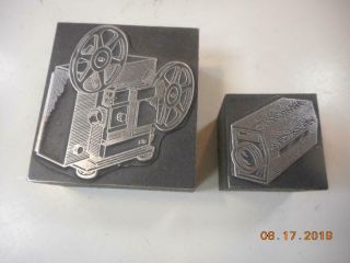 Printing Letterpress Printer Block Decorative Vintage Projector & Video Camera