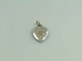 Gorgeous Vintage Georg Jensen Sterling Silver St Christopher Heart Charm/pendant