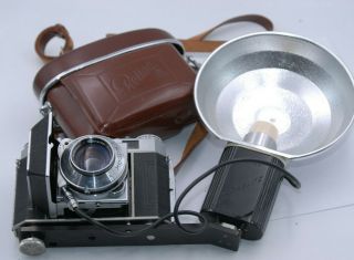 Kodak Retina Iia 35mm Rangefinder Film Camera W/ Case & Flash Unit
