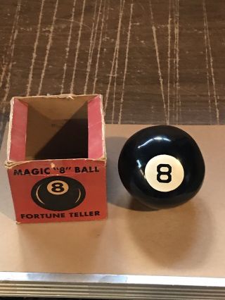 Vintage 1950s Magic 8 Ball Fortune Teller Toy By Alabe Crafts W/ Box