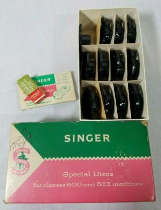 Vintage Singer Special Discs For 600 And 603 Sewing Machine W/ Orig Box