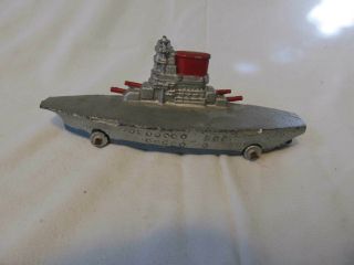 Vintage Cast Metal Battleship Aircraft Carrier - 5 "