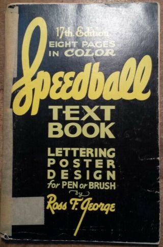 Vintage 1956 Speedball Textbook For Pen & Brush Lettering Calligraphy Book