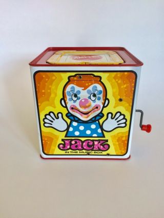MATTEL Vintage 1971 JACK IN THE BOX Musical POP UP Clown WIND UP TOY 2