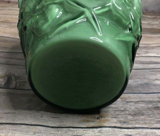 Vintage Fenton Vase Green Dogwood Design With Label 5
