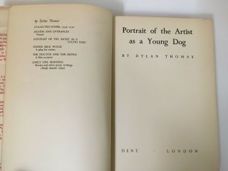 Portrait of the Artist as a Young Dog by Dylan Thomas 1st UK Ed. ,  2nd Print 1954 5