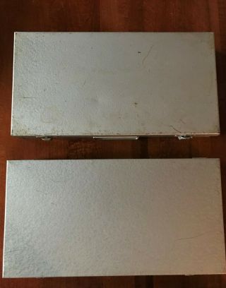 2 Vintage Metal Storage Trays Boxes For 2 " X2 " Photo Slides Or 2 " X2 " Coin Cases