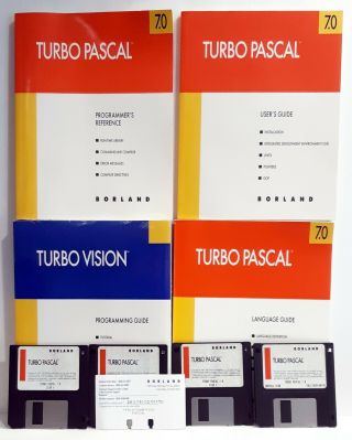 Borland Turbo Pascal 7.  0 Turbo Vision Books And Floppy Disks