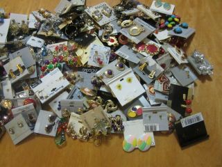250 Pairs Of Vintage Retro Style Earrings Pierced & Clip On 5