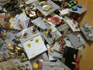 250 Pairs Of Vintage Retro Style Earrings Pierced & Clip On 8