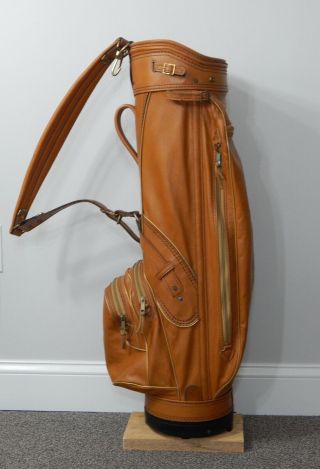 Vintage Titleist Harvest Gold Vinyl Golf Club Cart Bag
