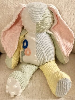 Large Handmade Chenille Bedspread Stuffed Bunny Rabbit Plush Vintage Quilt Baby