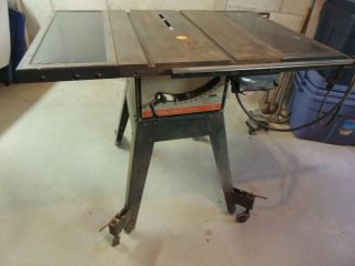 Vintage Craftsman 10 In.  Table Saw With Legs,  Two Table Extensions,  And Motor