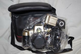 Vintage Canon 35mm Film Camera Cnx30 W/self Timer Flash Bar & Bag