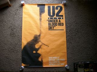 Vintage Massive Under A Blood Red Sky U2 Poster 101.  25 X 152cm 1983