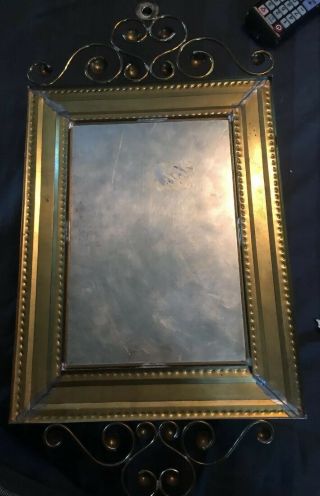 VINTAGE GLASS AND BRASS MIRRORED CURIO DISPLAY COLLECTIBLES WALL HANGING 6