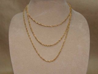 Vintage Trifari Gold Tone Graduating Braided Triple 3 Chain Necklace 16 " 19 " 22 "