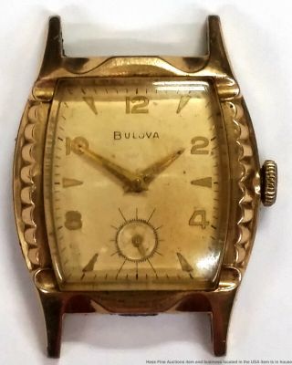 Bulova Vintage Very Art Deco Mens 17 Jewel Wristwatch To Restore