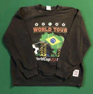 Vintage 1994 Nutmeg Mills World Cup Brazil Sweatshirt - Large