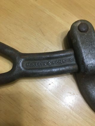 Vintage M.  Klein & Sons Chicago Wire Cable Rope Puller 1604 - 20 L 1/2 
