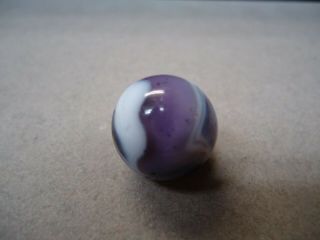 Vintage Christensen Agate Company Purple & White Slag Marble 5/8 Good