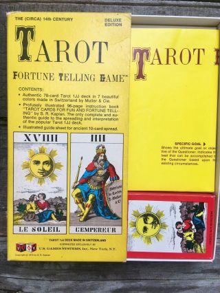 Vintage S.  R.  Kaplan 1970 Tarot Deck 1jj 78 Card Set Fortune Telling Game