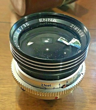 Braun - Reflex - Lithagon Enna 1.  3.  5 35mm Camera Lens w/Case - 2