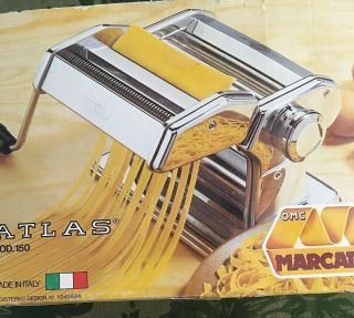 Vintage Marcato Atlas Model 150 Pasta Noodle Maker Made In Italy Omc Machine