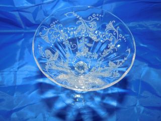 VINTAGE SET OF 4 FOSTORIA GLASSES - Etched Floral Optic Design - 4