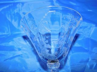 VINTAGE SET OF 4 FOSTORIA GLASSES - Etched Floral Optic Design - 5