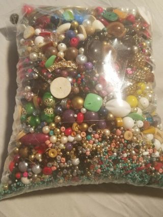 Jewelry Making Beads Modern Vintage Large Small Over 8 Lbs