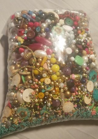 Jewelry making beads modern vintage large small over 8 lbs 2