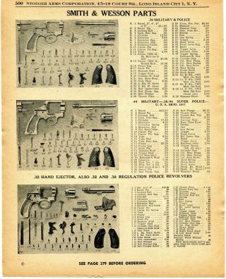 1957 Print Ad Of Smith & Wesson S&w Military & Police Revolver Parts List