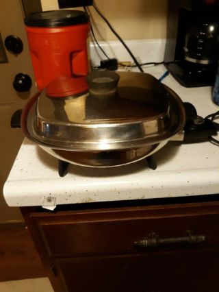 Vintage Aristo Craft Stainless Steel Electric Skillet Pan Cookware 6 Egg Poacher