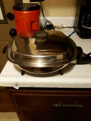 Vintage ARISTO CRAFT STAINLESS STEEL Electric Skillet Pan COOKWARE 6 Egg Poacher 3