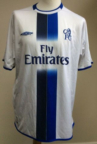 Vintage Umbro Chelsea Fc Football Shirt Fly Emirates 2003 2005 Size Xl