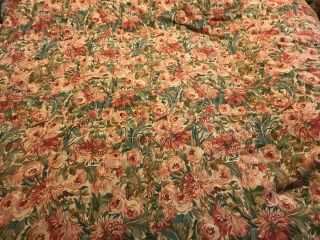 Vintage Ralph Lauren Great Barrington Tapestry King Comforter Floral Flaw 3